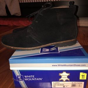 Black suede White Mountain booties
